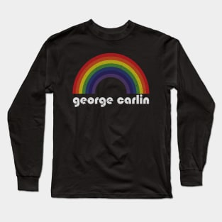 George Carlin Vintage Retro Rainbow Long Sleeve T-Shirt